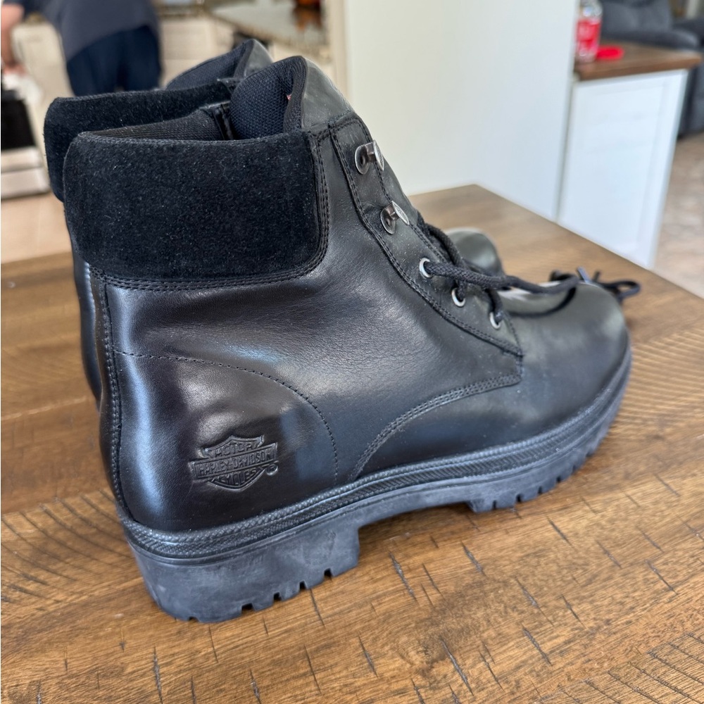 Harley-Davidson Men's Black Leather Lace-Up Boots